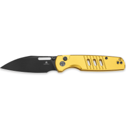 Bestechman Vector BMK15E– Black PVD D2 Blade & Gold Anodized Aluminum Handle Folding Knife