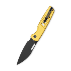 Bestechman Vector BMK15E– Black PVD D2 Blade & Gold Anodized Aluminum Handle Folding Knife