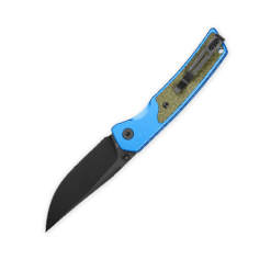 Bestechman Icebreaker BMK16E–Black PVD D2 Blade & Blue Aluminum Handle Folding Knife