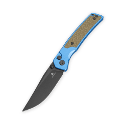 Bestechman Icebreaker BMK16E–Black PVD D2 Blade & Blue Aluminum Handle Folding Knife