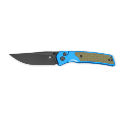 Bestechman Icebreaker BMK16E–Black PVD D2 Blade & Blue Aluminum Handle Folding Knife