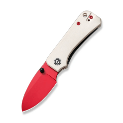 Civivi Baby Banter Thumb Stud Knife C19068S-7 – Red Blade & Ivory G10 Handle