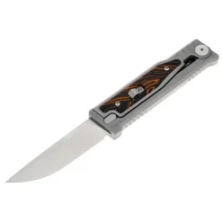 Reate Titanium bead blast Satin finish- Drop point G10 Damascus pattern -Orange/Black - EXO-M
