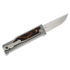 Reate Titanium bead blast Satin finish- Drop point G10 Damascus pattern -Orange/Black - EXO-M
