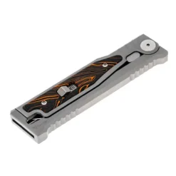 Reate Titanium bead blast Satin finish- Drop point G10 Damascus pattern -Orange/Black - EXO-M
