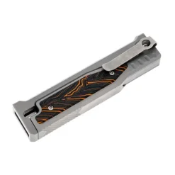 Reate Titanium bead blast Satin finish- Drop point G10 Damascus pattern -Orange/Black - EXO-M