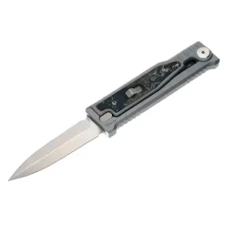 Reate Titanium bead blast Stonewashed-Double edge Burl linen (black&green) micarta - EXO-M