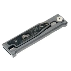 Reate Titanium bead blast Stonewashed-Double edge Burl linen (black&green) micarta - EXO-M
