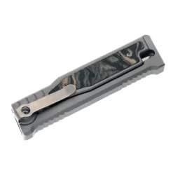 Reate Titanium bead blast Stonewashed-Double edge Burl linen (black&green) micarta - EXO-M
