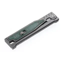 Reate Titanium bead blast Drop Point-Satin Stonewashed Flat OD Green Micarta – OG-EXO (7)