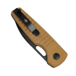 Kizer Parakeet V2706A3 Brown Micarta Handle Nitro-V Black Blade Folding Knife