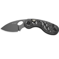 Kizer Microbe V2742A5– Vortex Pattern Micarta Handle, Button Liner Lock Folding Knife