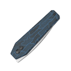 Kizer Tomb V3692A3 Folding Knife – Button Lock Knife with Damascus G10 Handle
