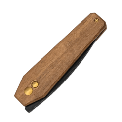 Kizer Tomb V3692A4 Folding Knife – Button Lock Pocket Knife with Wood Handle