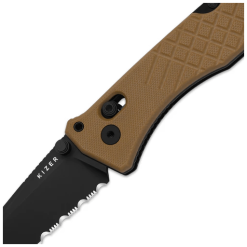 Kizer Aegis T V3774CTA3 Tan Tanto Folding Knife – Tactical Clutch Lock