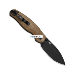 Kizer Phoca BD V3781BDA1 Black Stonewashed Folding Knife with Micarta Handle