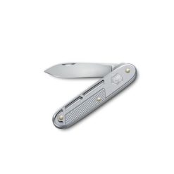 Victorinox Onefold Alox Silver 93mm Swiss Made Pocket Knife | Locking Plain Edge Blade with Pocket Clip