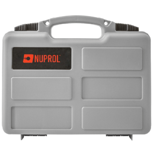 Nuprol Essential Pistol Case IP65 Grey - Pick & Pluck Foam Protective Airsoft Gun Case NHC-06-GRY