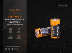 Fenix ARB-L16-800UP USB Type-C Rechargeable 16340 Li-ion Battery – 800mAh 3.6V